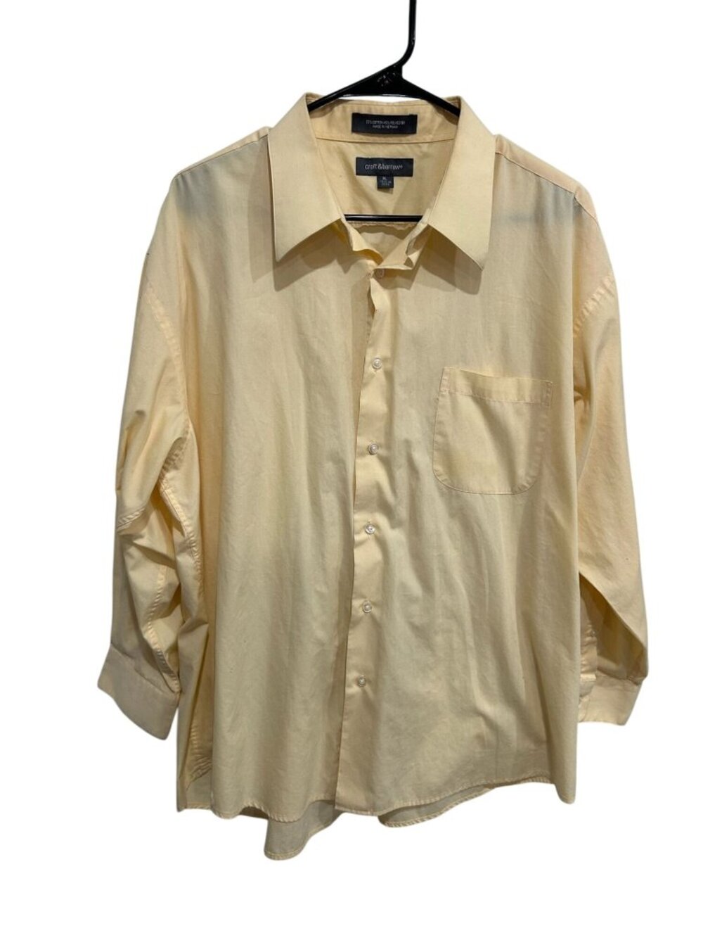 Croft & Barrow XL Mens Yellow Button-Front Dress Shirt Collegiate Retro